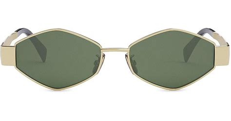 celine triomphe 54mm metal sunglasses|CELINE Triomphe 54mm Geometric Sunglasses.